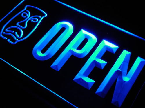 OPEN Tiki Bar Mask Beer Pub Neon Light Sign